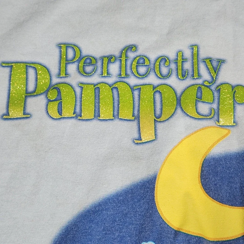 VTG 90's Disney Tinker Bell Nightshirt Womens OS Blue Glitter Pampered Pixie - Picture 7 of 16